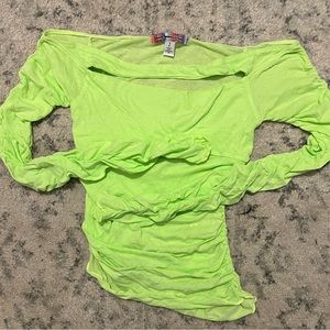 Neon green long sleeve urban outfitters going out top